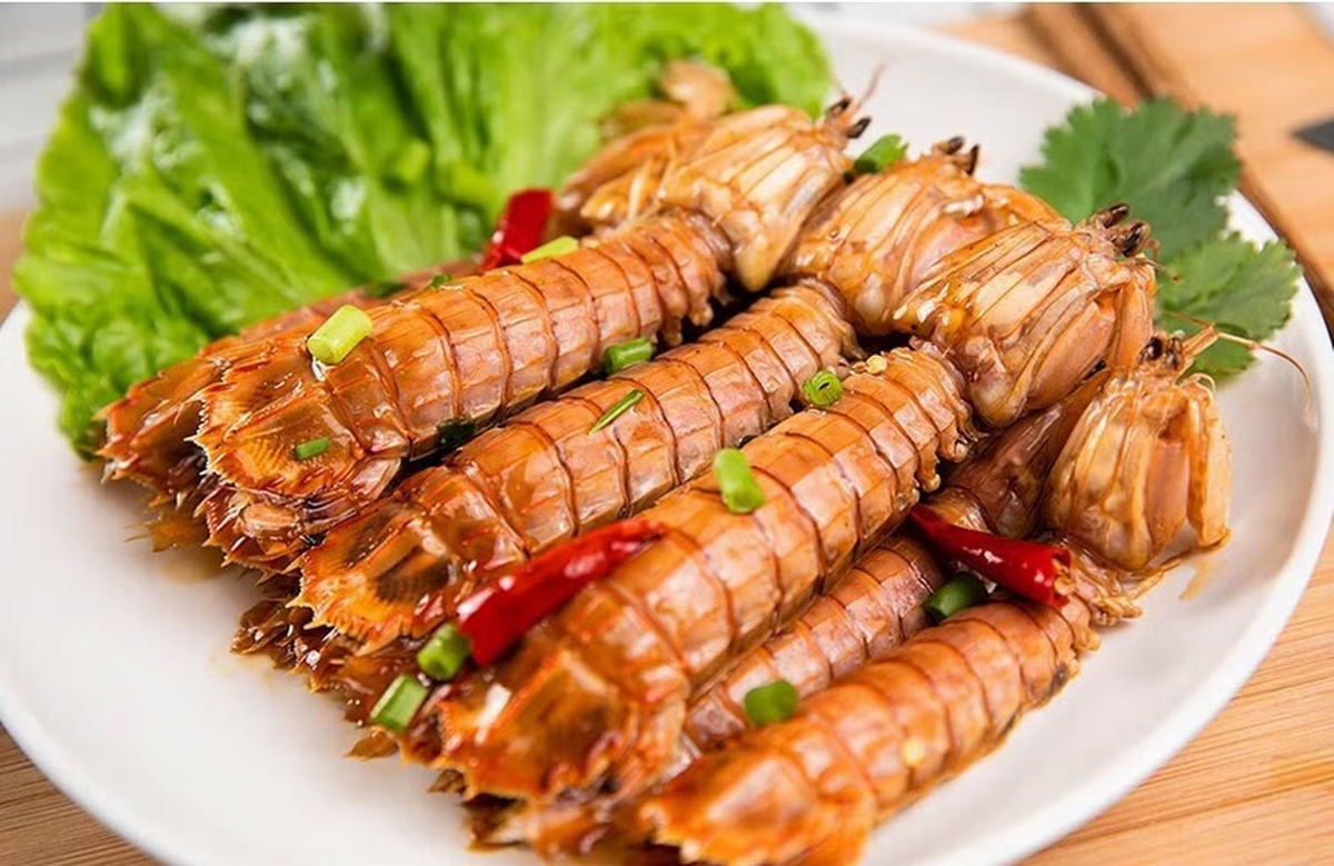 Mantis shrimp is a local favorite, sweet, succulent, and bursting with ocean flavor