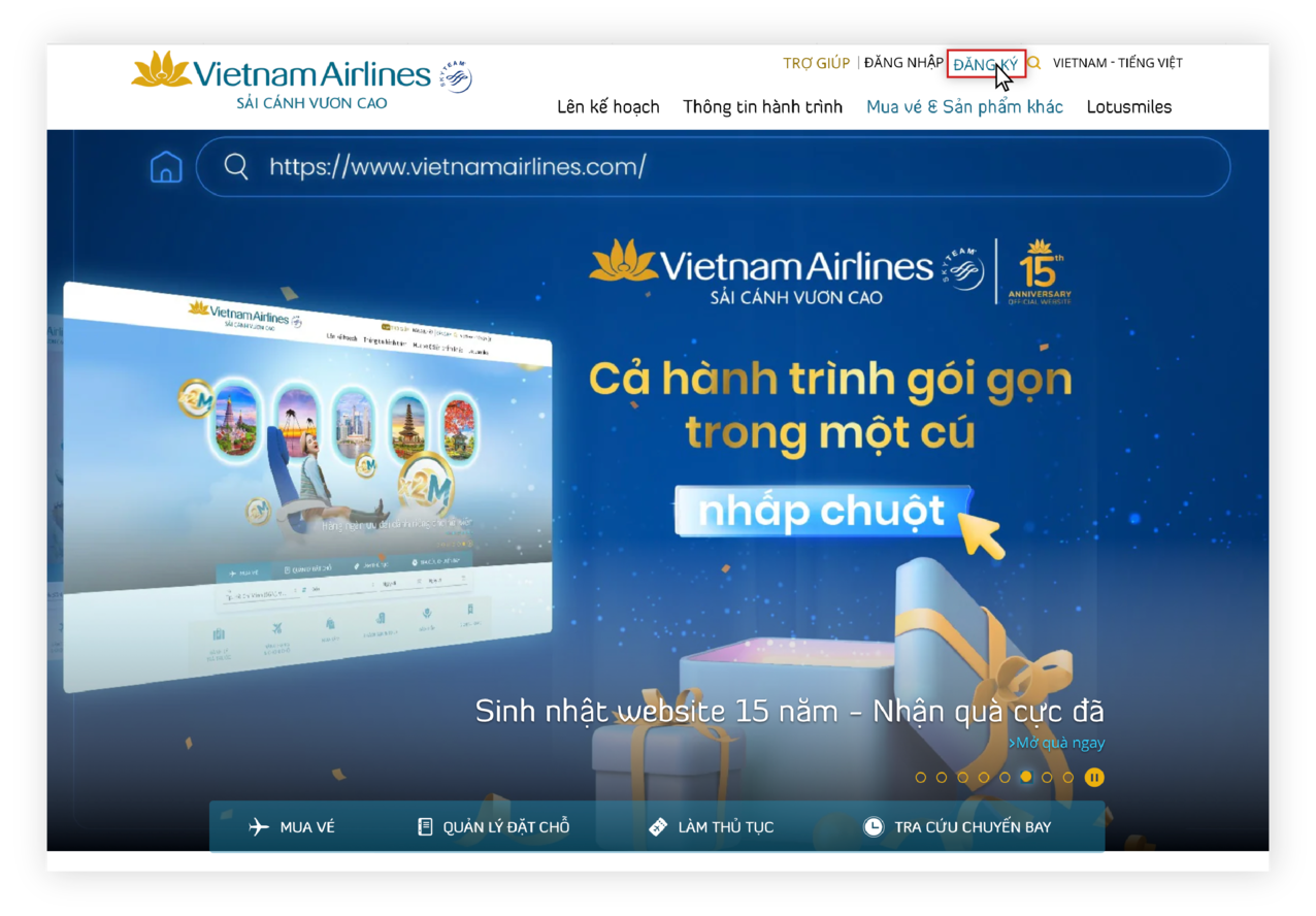 Hướng dẫn đăng ký hội viên trên web 01.
