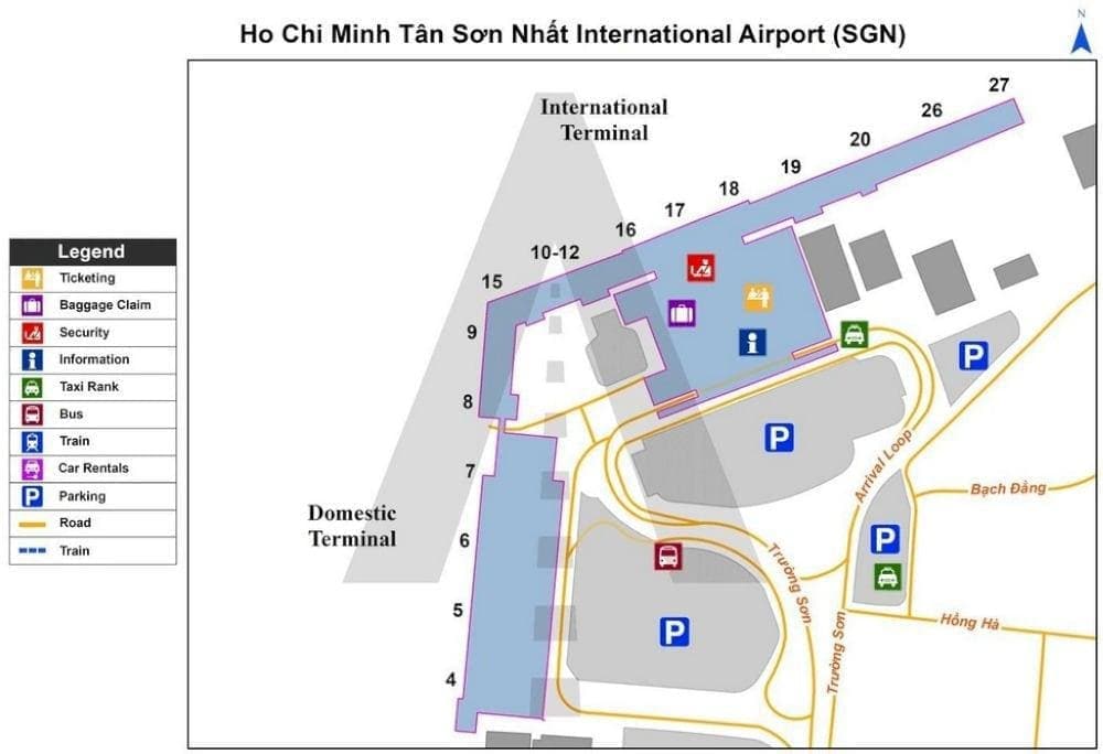 A foolproof map of Tan Son Nhat Airport (Source: Internet)