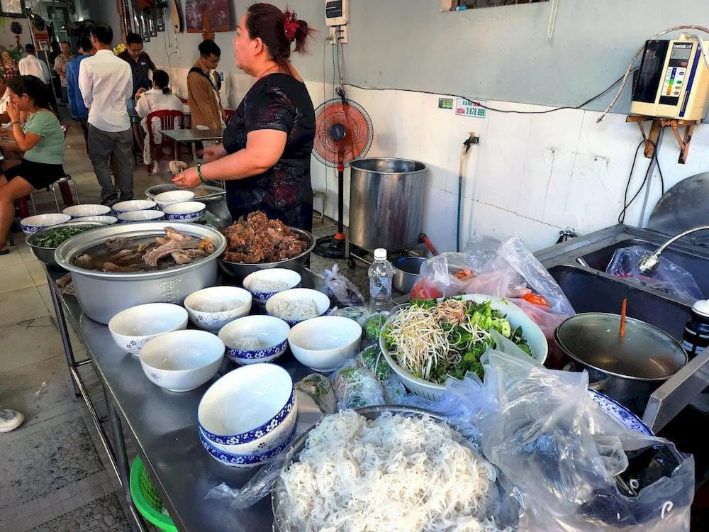 The restaurant is busy, but the service is attentive and quick