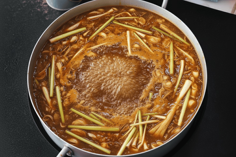 Aromatic and inviting – this simmering broth fills the air with the gentle fragrance of lemongrass
