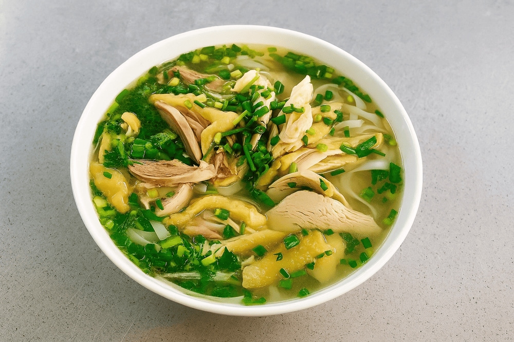 Pho Ga Nguyet, located at 5B Phu Doan, Hanoi, is a famous pho restaurant honored by Michelin in the Bib Gourmand category