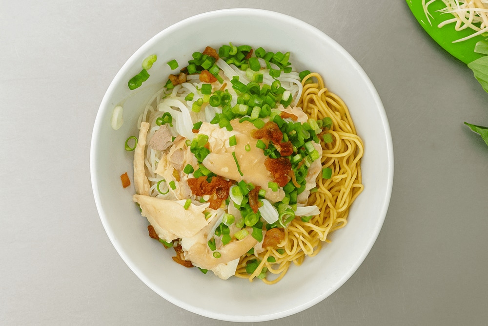 Delight in shredded chicken pho and glass noodle soup with just the right chewiness and a sweet, aromatic broth