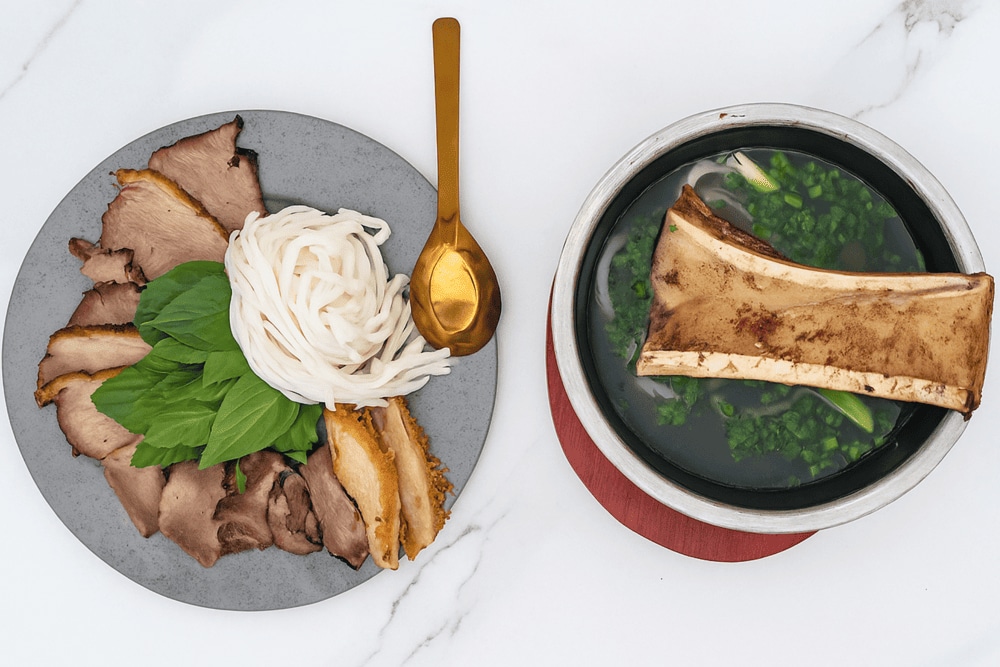 Indulge in the ultimate Wagyu beef pho, where premium marbled beef melts in your mouth