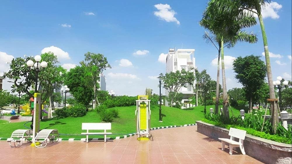 A peaceful green space offering a perfect spot for relaxation and outdoor activities