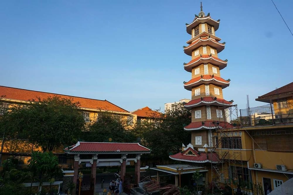 Xa Loi Buddhist Temple is one of peaceful place for praying in district 3, Ho Chi Minh City