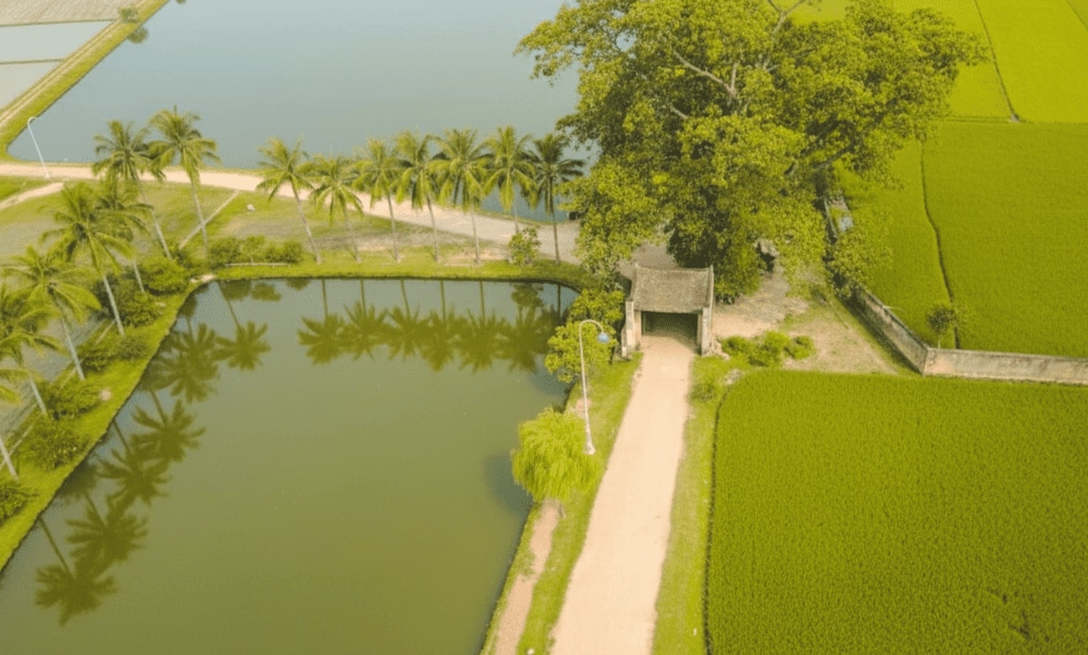 The Mong Phu village gate is a famous symbol of Duong Lam