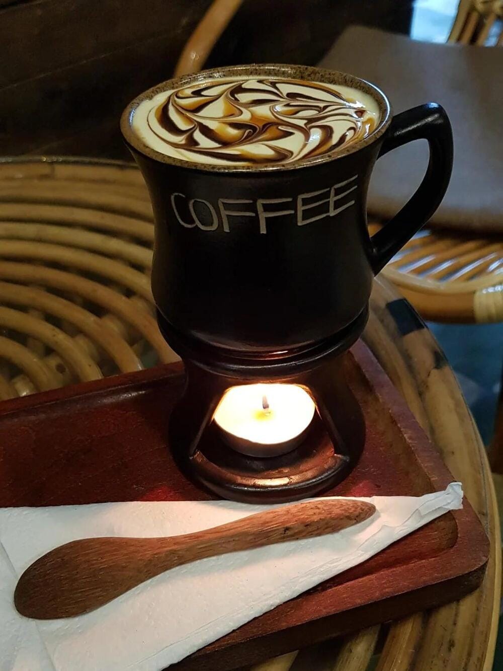 Beautifully layered egg coffee served in a quiet, sunlit space — Saigon Sun offers consistent quality and relaxing vibes