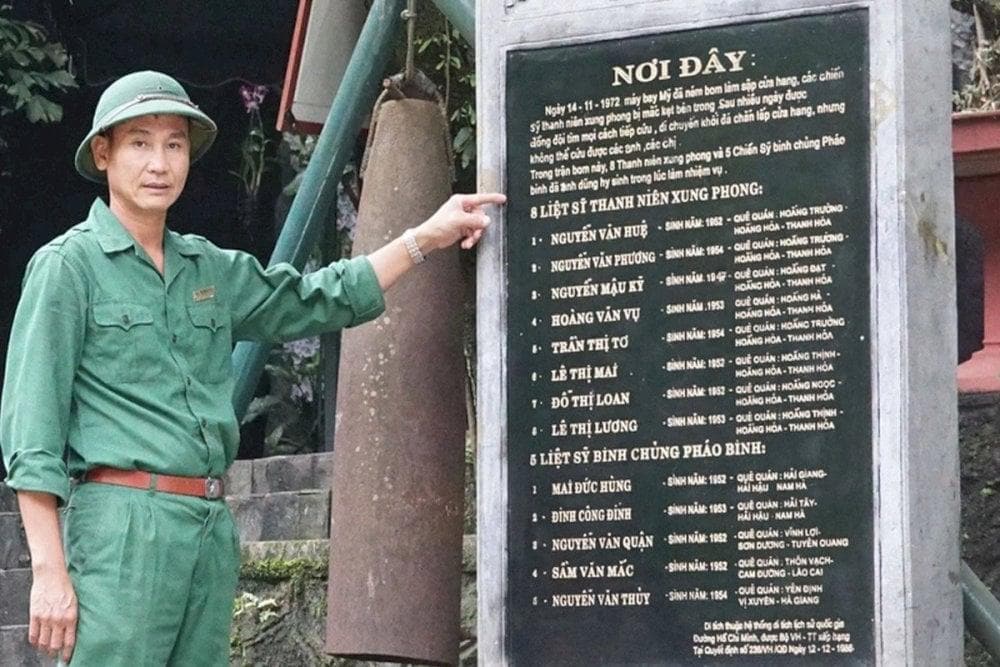 A stone stele engraved with the names of the fallen soldiers