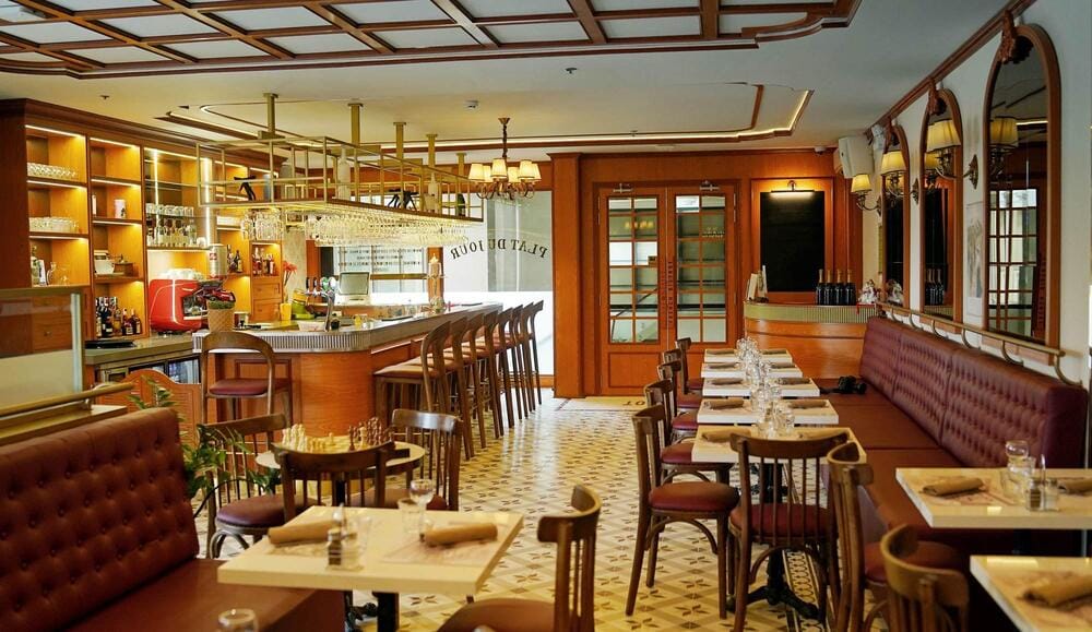 A cozy French bistro offering classic French cuisine with a sophisticated atmosphere and top-tier wines