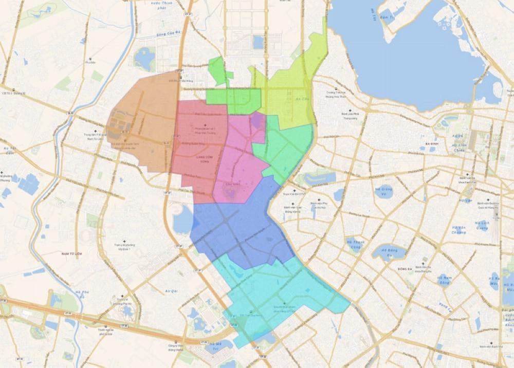 Map of Cau Giay District