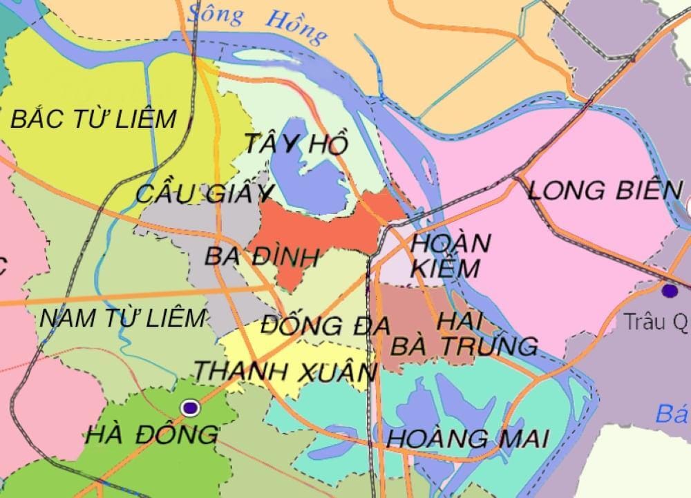 Map of Hanoi urban Districts