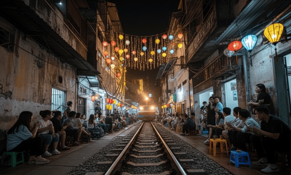 The train street nightlife