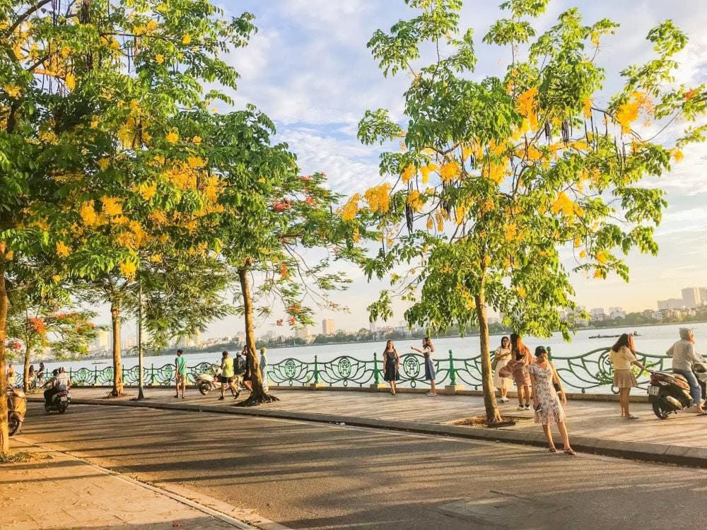 West Lake is a relaxing space and a popular walking spot for the locals