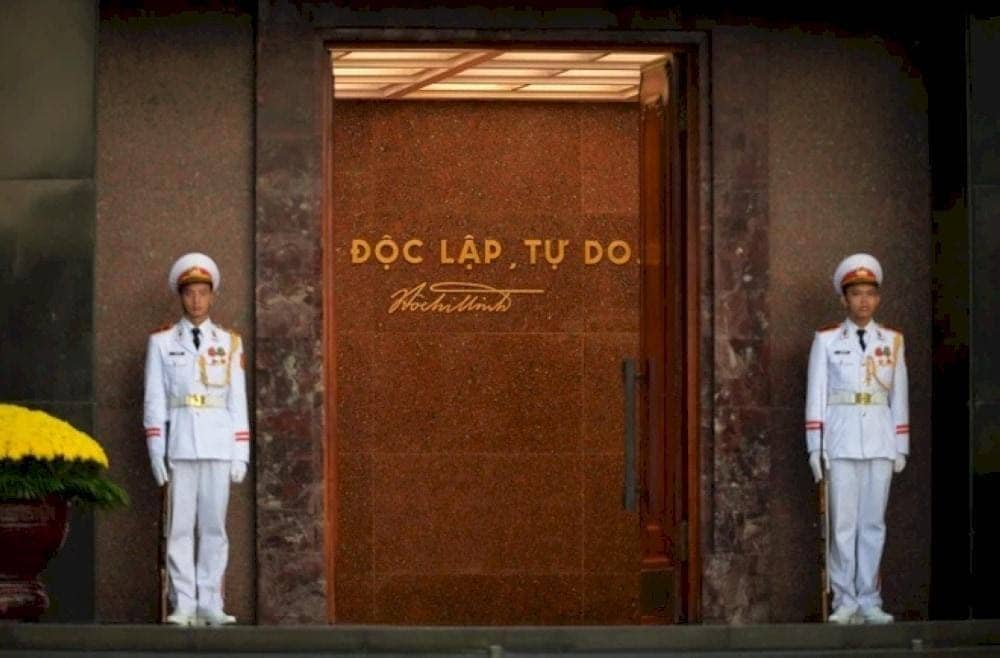 The Inside of Ho Chi Minh Mausoleum is closely guarded