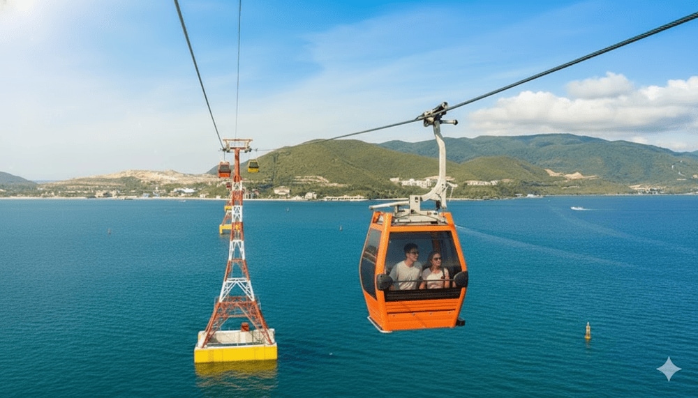 The Vinpearl cable car holds the Guinness World Record as the world's longest sea-crossing cable car