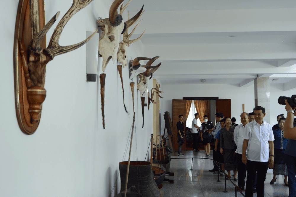 Gifts presented to the Former President's family are displayed along the corridor located between the two main entrances (Source: Dinh Doc Lap - Independence Palace)