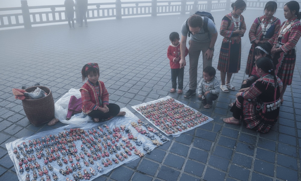 Visitors can buy crafted handkerchiefs, garments or jewelry with the delightful keepsakes as souvenirs