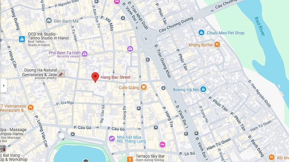 Map of Hang Bac Street