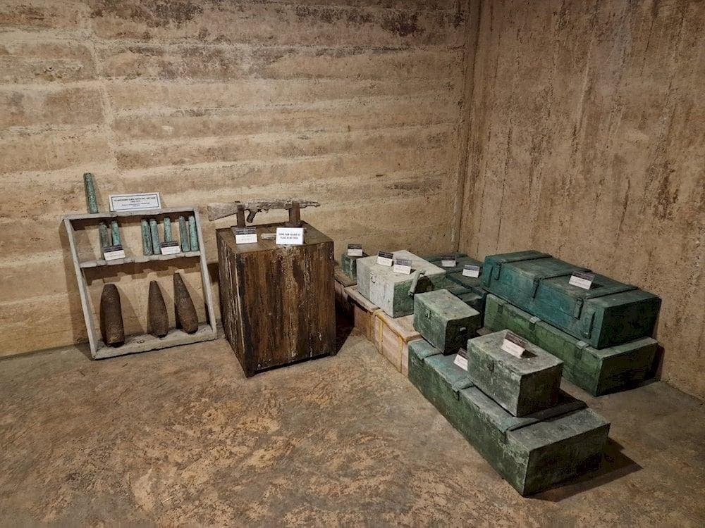 The area for storing weapons and medical supplies