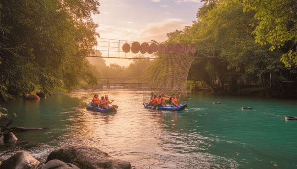 Paddling through crystal-clear waters offers a quiet moment to connect with nature and enjoy the intriguing moment