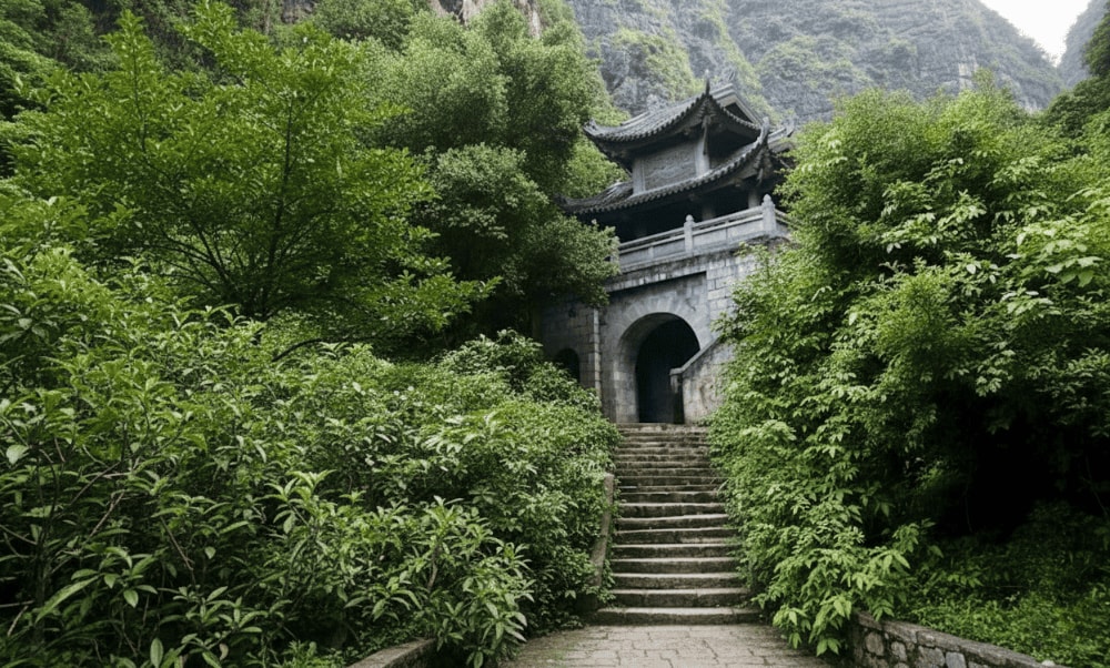When morning mist veils the landscape, Am Tien emerges like a legendary valley
