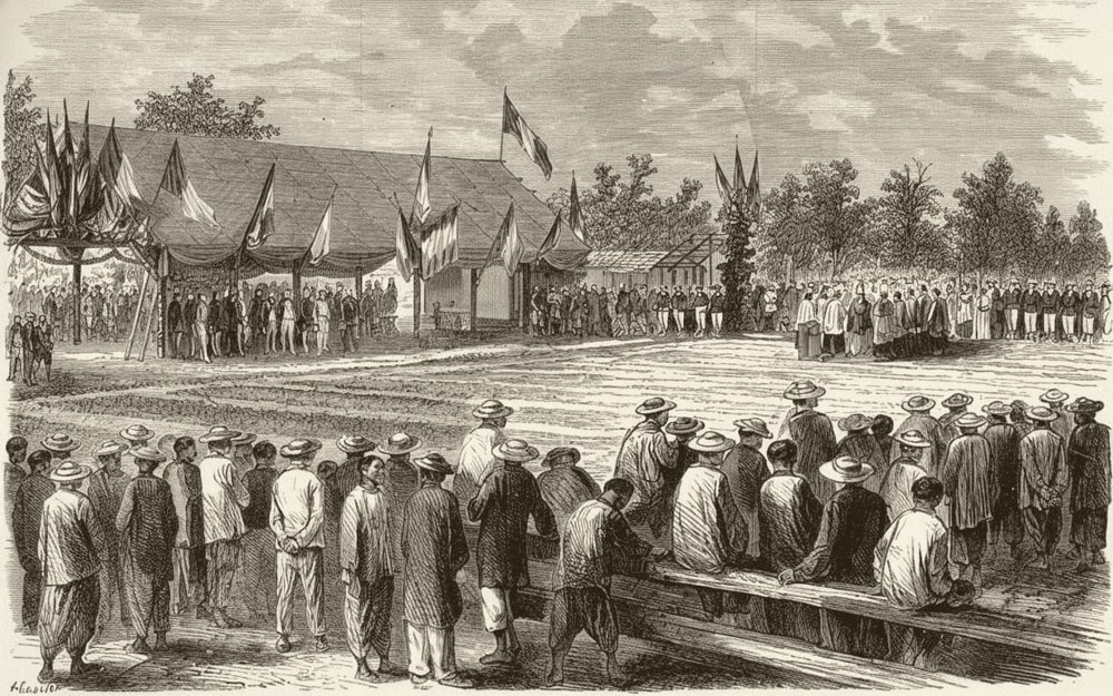On 07 October 1877, Bishop Isidore Colombert laid the foundation stone in a ceremony attended by Governor Duperré and other senior colonial officials