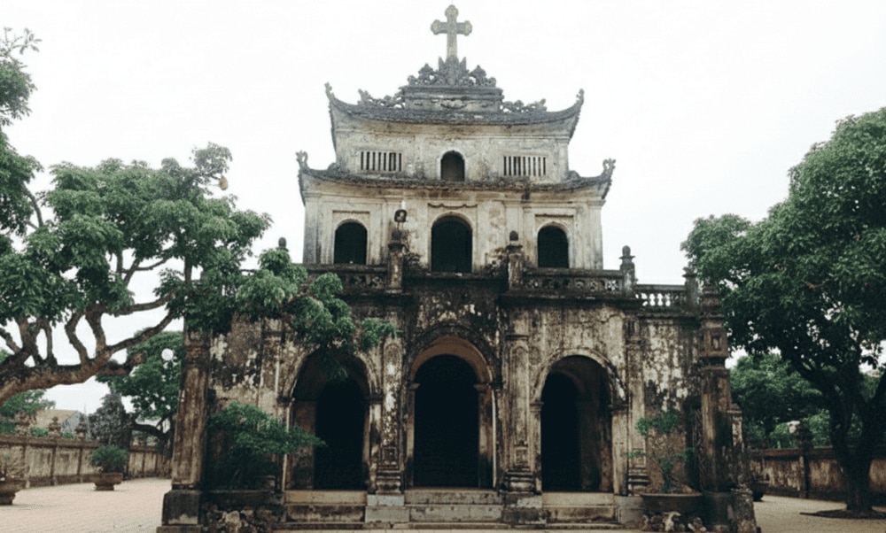 The Saint Rocco Chapel with curved dome architecture in traditional Vietnamese culture
