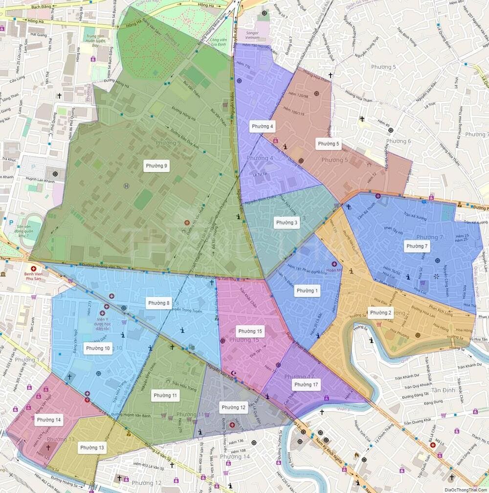 A complete map of Phu Nhuan district