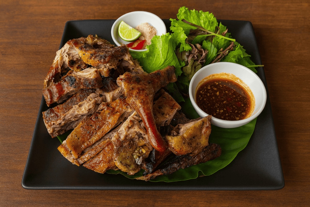 Crispy roasted Co Lung duck with soy sauce