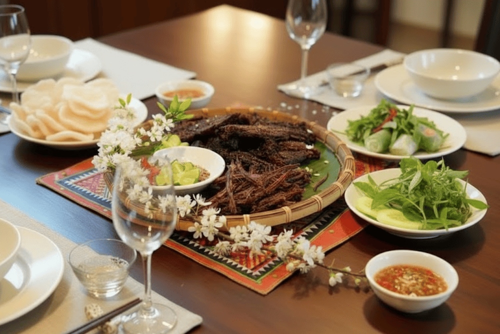 Thick cuts of smoked buffalo served with chili paste – perfect with a glass of wine or beer