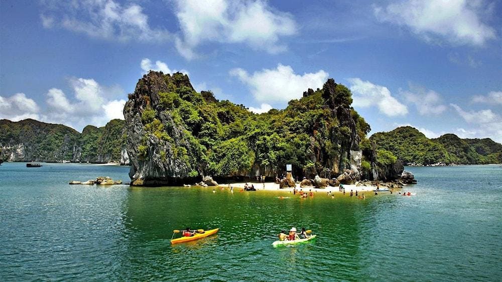 The wild beauty of Van Boi beach, nestled in the middle of Cat Ba Island