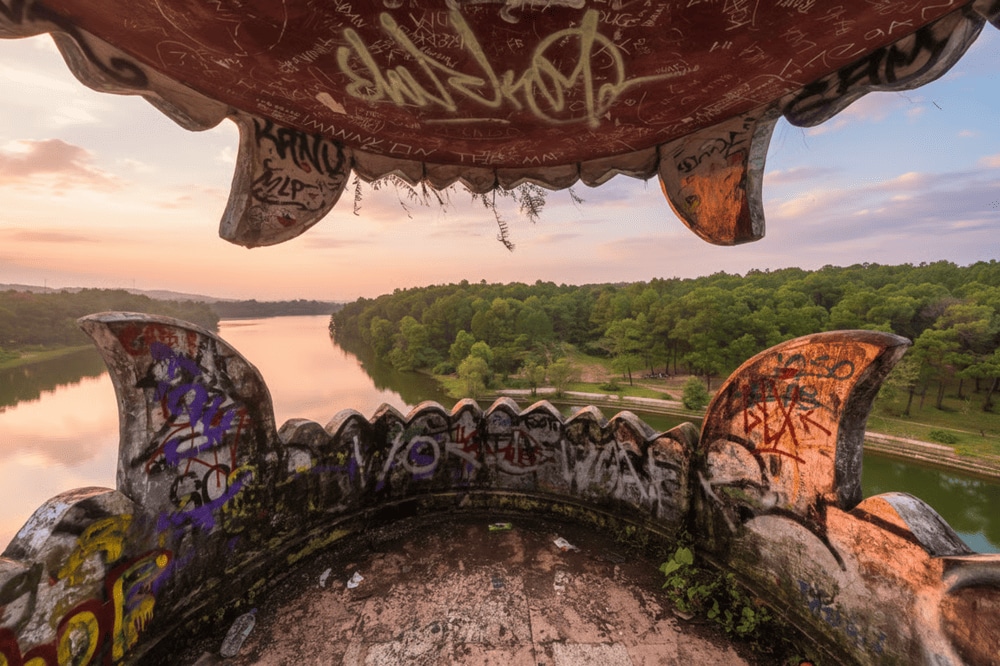 You’re rewarded with a magnificent view of Thuy Tien Lake from the top of the dragon’s head