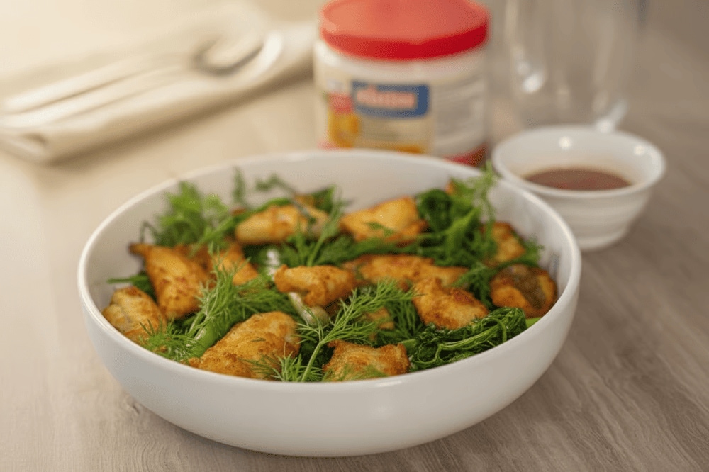 Cha Ca is a famous Hanoi dish featuring grilled turmeric-marinated fish with fresh dill