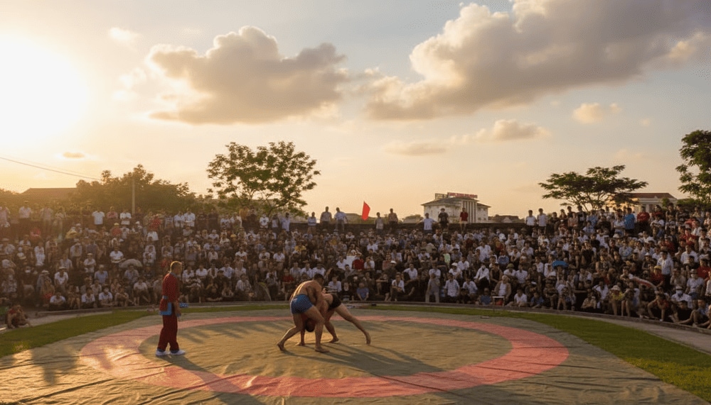 Dau vat (Traditional Wrestling) brings crowds to their feet with raw power, technique, and centuries-old pride on full display