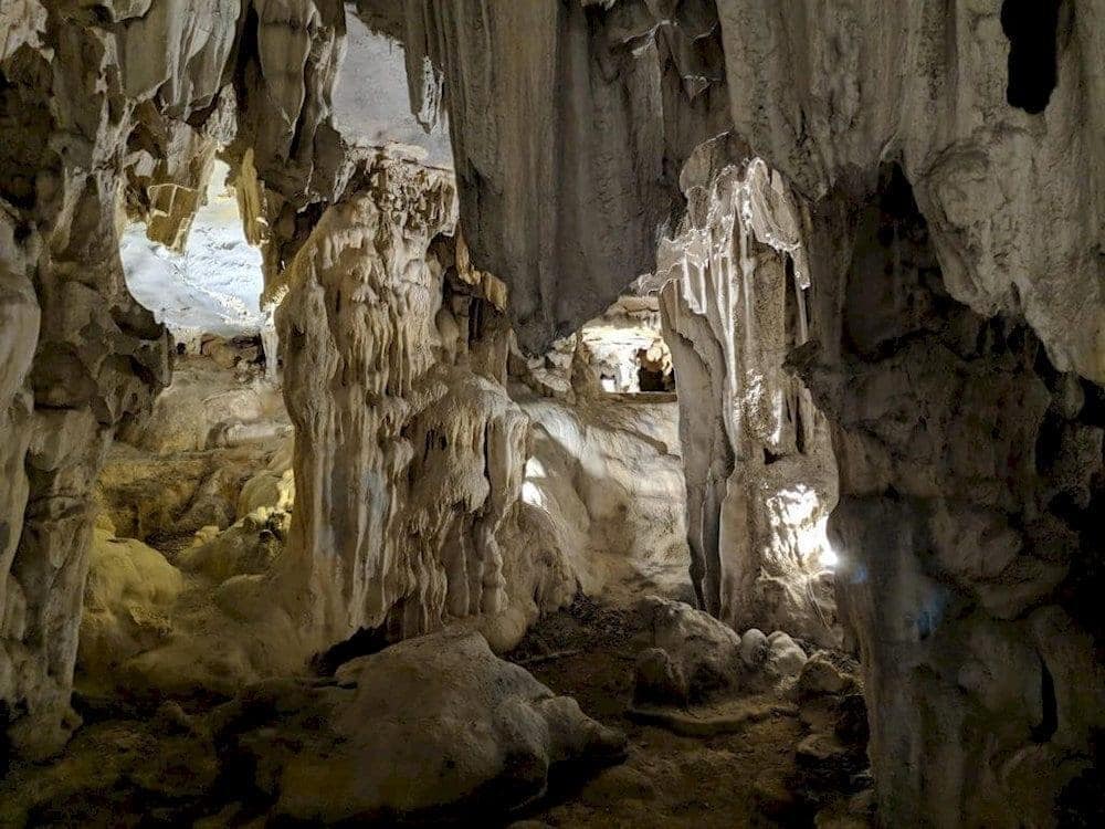 The stalactite formations come in a variety of unique shapes