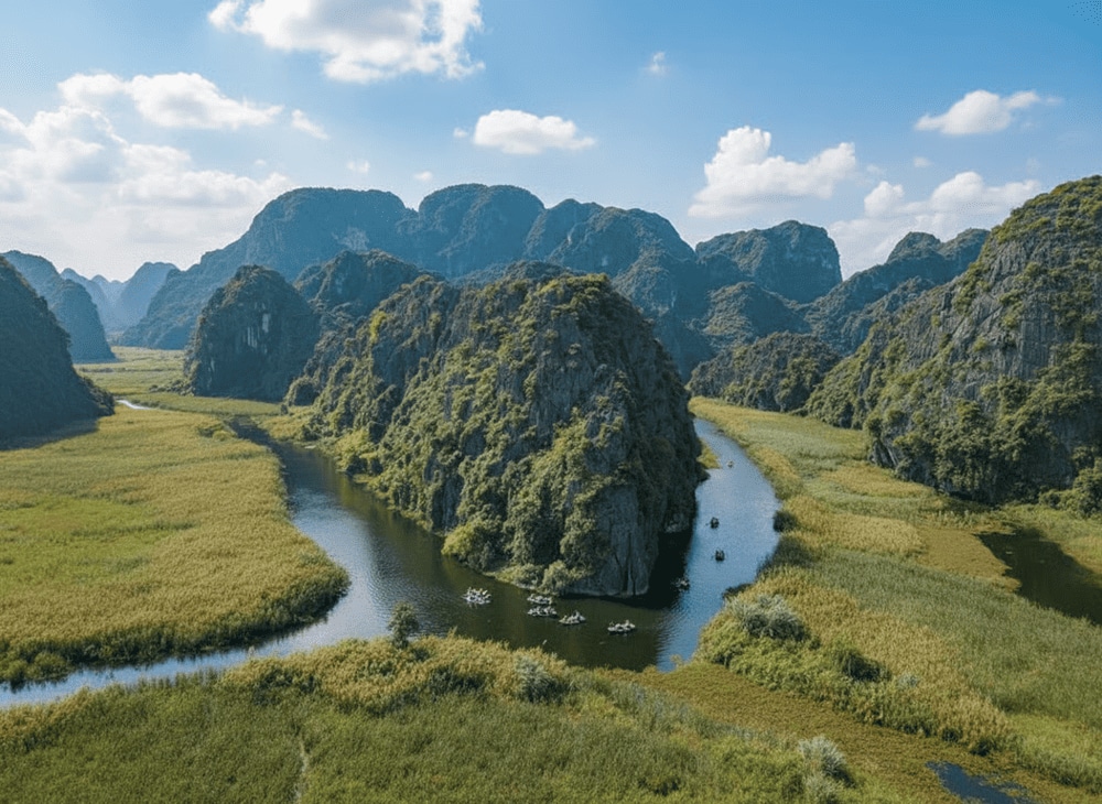 Van Long Wetland Nature Reserve is a green gem of Ninh Binh, renowned for its rich biodiversity, pristine landscapes, and peaceful atmosphere