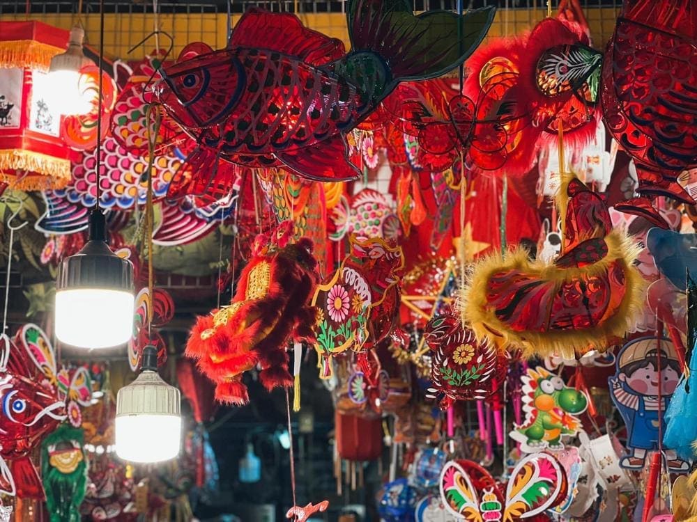 Colorful lanterns during the Mid-Autumn Festival