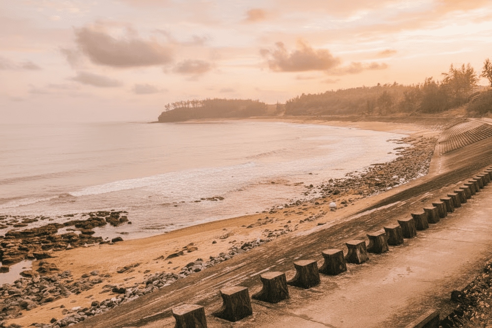 The gentle sea breeze and quiet landscape offer a moment of reflection after the tunnel tour