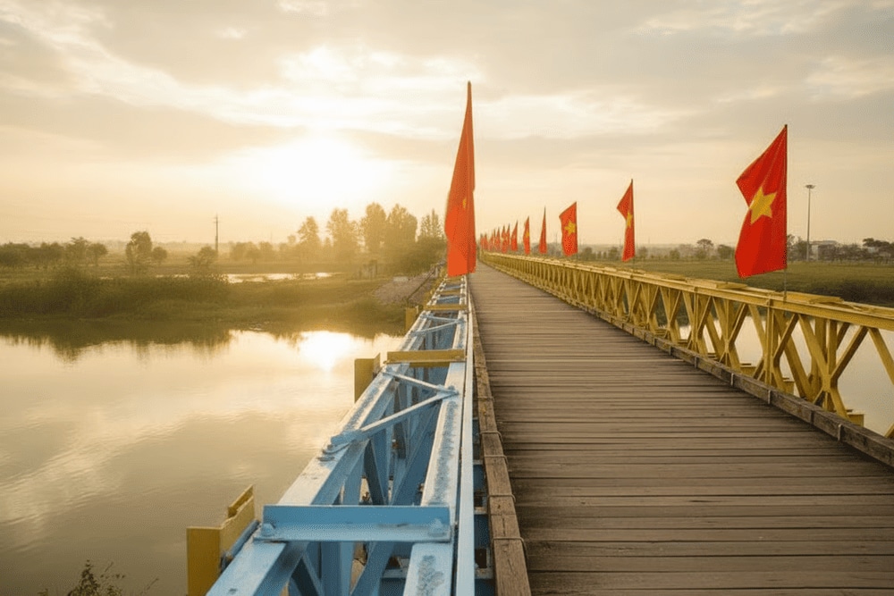 Walking along the riverbank offers a solemn reflection on Vietnam’s path to reunification