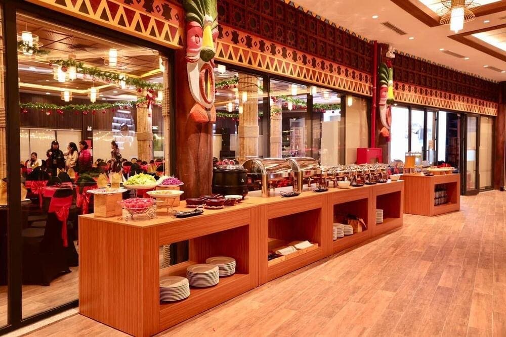 The restaurant has a spacious setting and serves a variety of delicious dishes