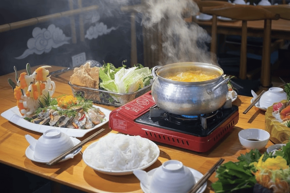 Món lẩu cá tầm Tam Đảo