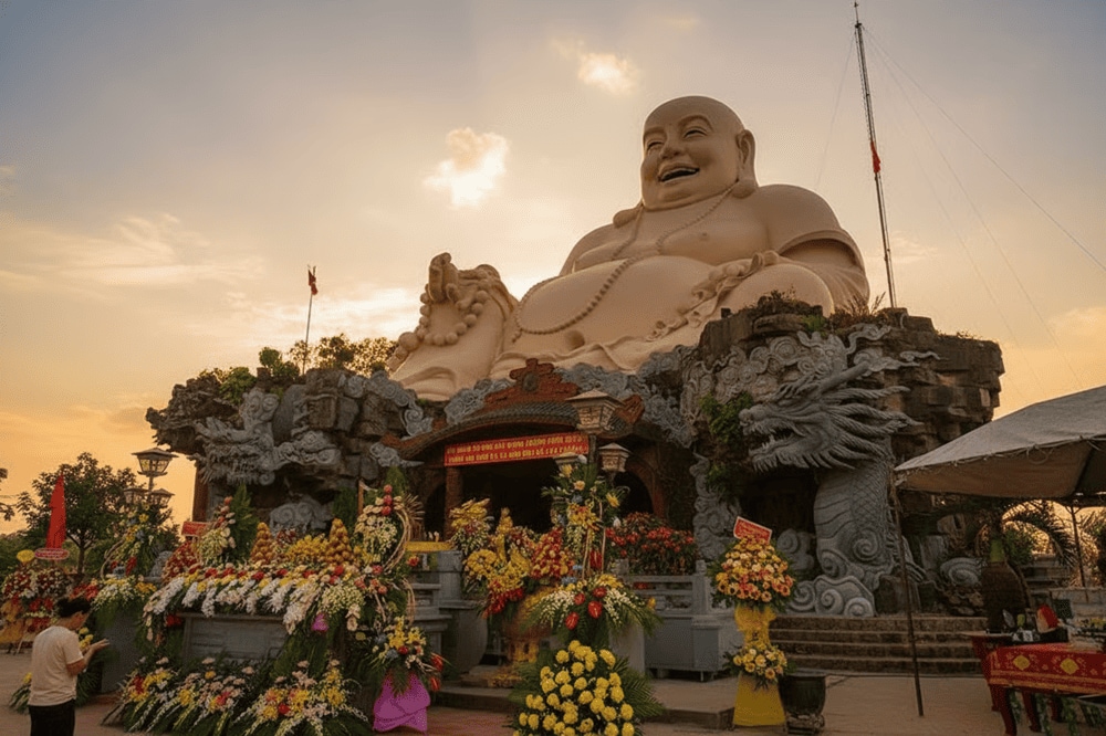 Tượng Phật Di Lặc trên núi Cấm