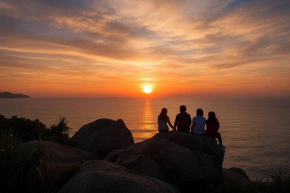 Bình minh tại bãi Môn mang vẻ đẹp rực rỡ, khó quên