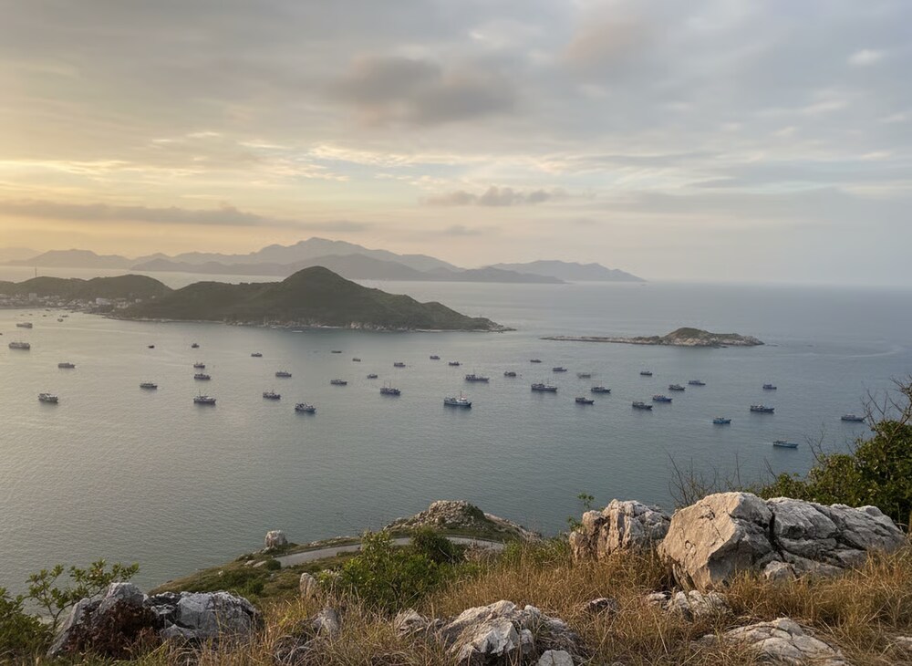 Khung cảnh trên cung đường biển Cà Ná