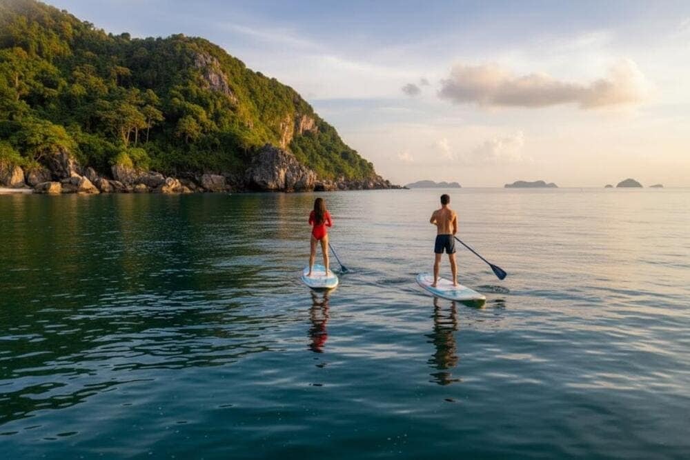 Nhiều khách sạn và đơn vị bên bờ biển tại Lăng Cô cung cấp dịch vụ như mô tô nước, đi xuồng chuối, chèo kayak và chèo ván đứng