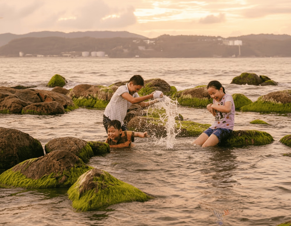 Du khách có thể tắm hoặc thư giãn tại bãi biển Nam Ô.