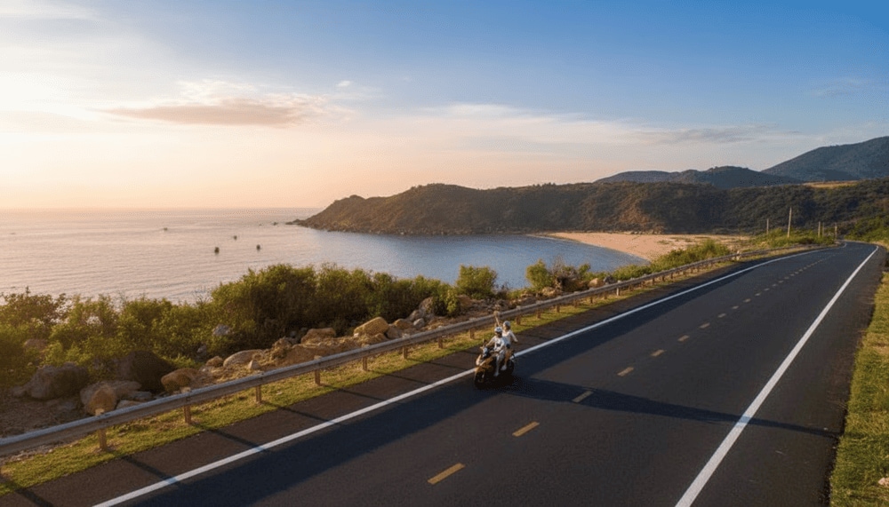 Xe máy là lựa chọn lý tưởng để bạn linh hoạt khám phá trọn vẹn các cảnh đẹp Phú Yên