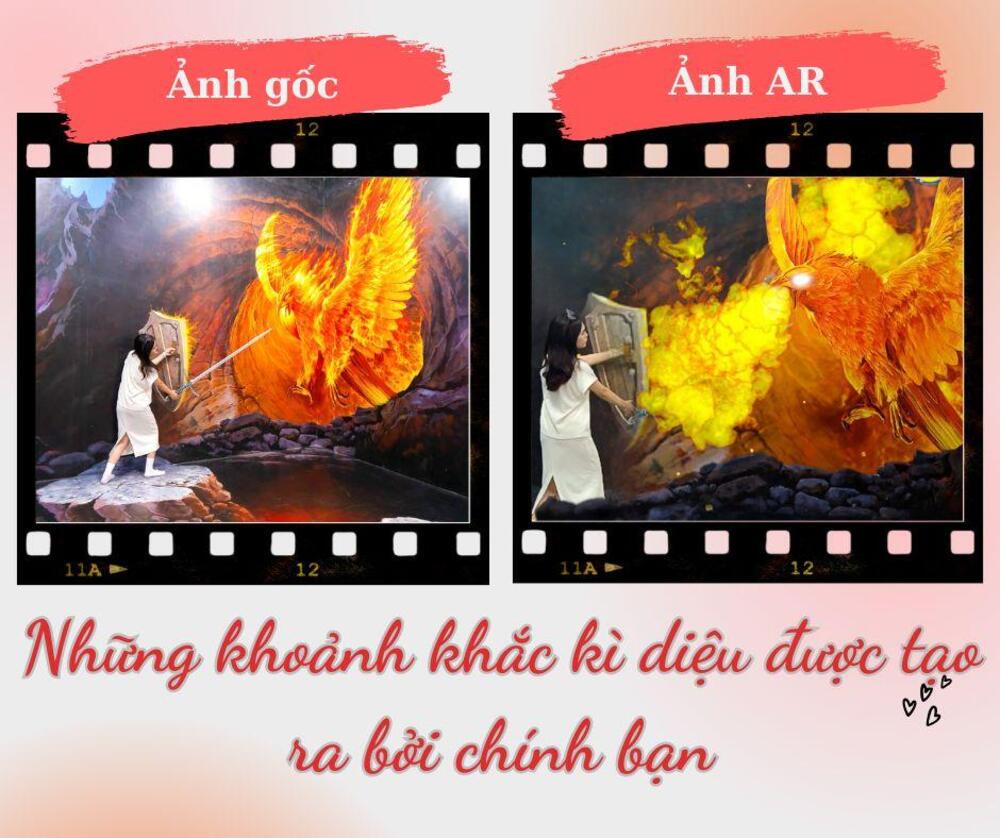 Công nghệ AR không chỉ tăng cường sự hấp dẫn của các tác phẩm tranh 3D mà còn giúp bạn có những bức ảnh độc đáo và ấn tượng, với các yếu tố ảo và thực hòa quyện