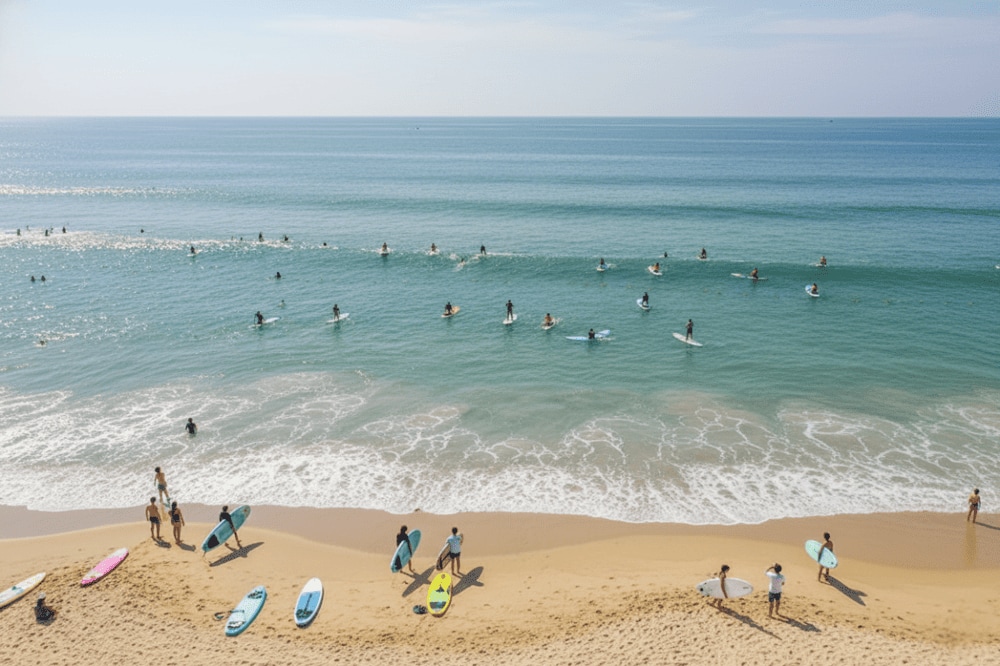 Du khách có thể thuê sub dạo chơi tại biển Mân Thái.